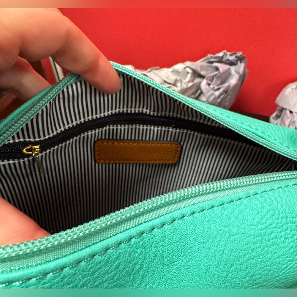 Mimi Brand 2 in 1 Bright Aqua Satchel - Picture 7 of 8